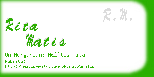 rita matis business card